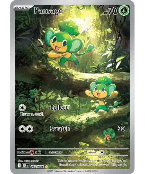 Scarlet & Violet - Black Bolt 089/086 - Pansage [Illustration Rare]